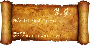 Nübl Györgyi névjegykártya